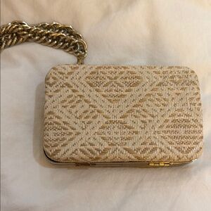Elegant rattan  Cream Woven Clutch